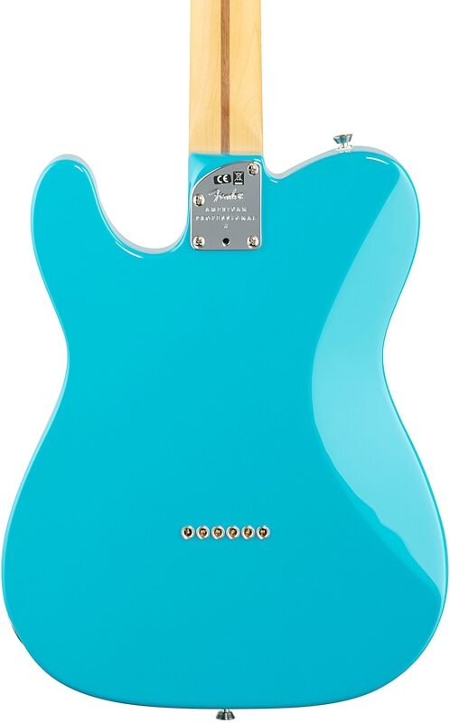 Fender American Pro II Telecaster Deluxe Electric Guitar, Maple Fingerboard (with Case), Miami Blue, Body Straight Back
