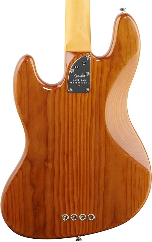 Fender American Pro II Jazz Electric Bass, Maple Fingerboard (with Case), Roasted Pine, Body Straight Back