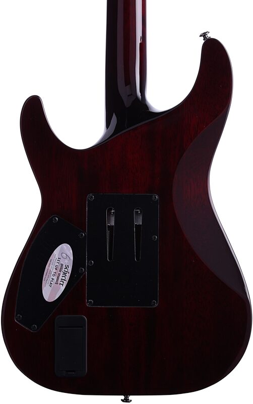 Schecter C-1 Hellraiser FR Electric Guitar with Floyd Rose, Black Cherry, Body Straight Back