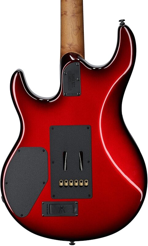 Ernie Ball Music Man Luke 4 Electric Guitar (with Softshell Case), Scoville Red, Blemished, Body Straight Back