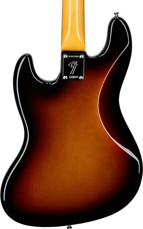 Fender American Vintage II 1966 Jazz Electric Bass, Rosewood Fingerboard (with Case), 3-Color Sunburst, USED, Blemished, Body Straight Back