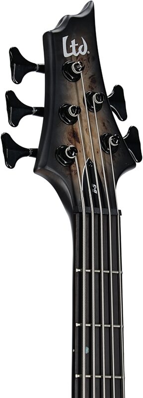 ESP LTD B-5 Electric Bass, 5-String (with Ebony Fingerboard), Charcoal Burst Satin, Body Straight Back