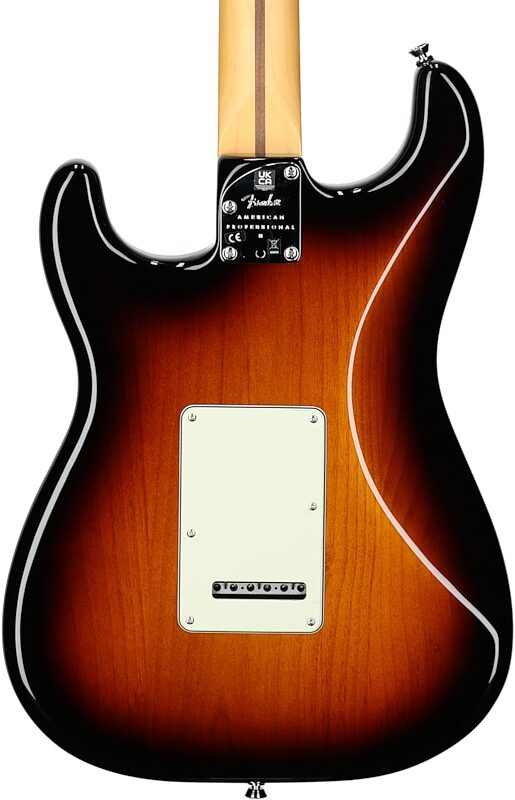 Fender American Professional II Stratocaster Electric Guitar, Rosewood Fingerboard (with Case), 70th Anniversary 2-Color Sunburst, Body Straight Back