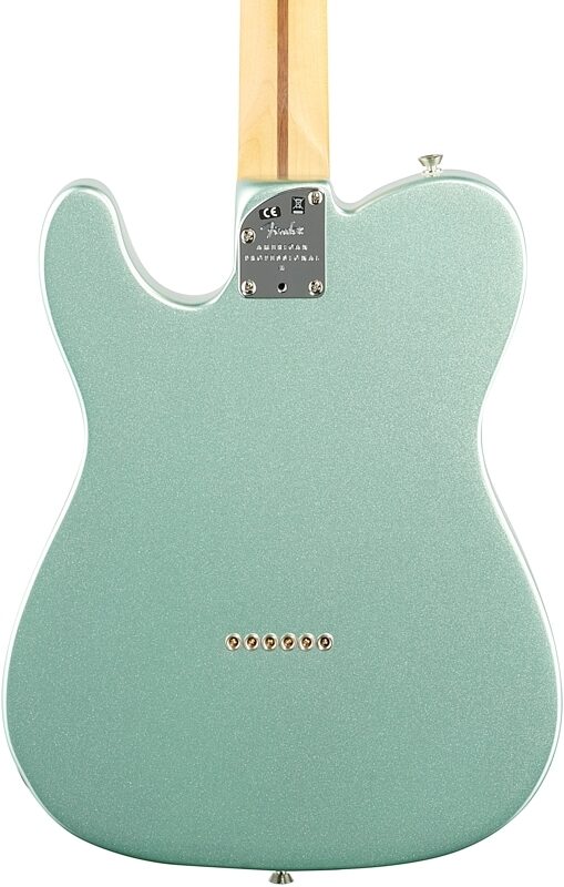 Fender American Pro II Telecaster Electric Guitar, Rosewood Fingerboard (with Case), Mystic Surf Green, USED, Blemished, Body Straight Back