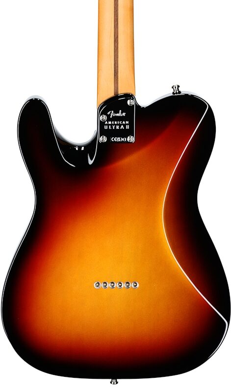 Fender American Ultra II Telecaster Electric Guitar, Maple Fingerboard (with Case), Ultraburst, Body Straight Back