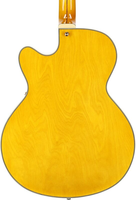 D'Angelico Excel 16 Hollowbody Electric Guitar (with Case), Amber, Body Straight Back