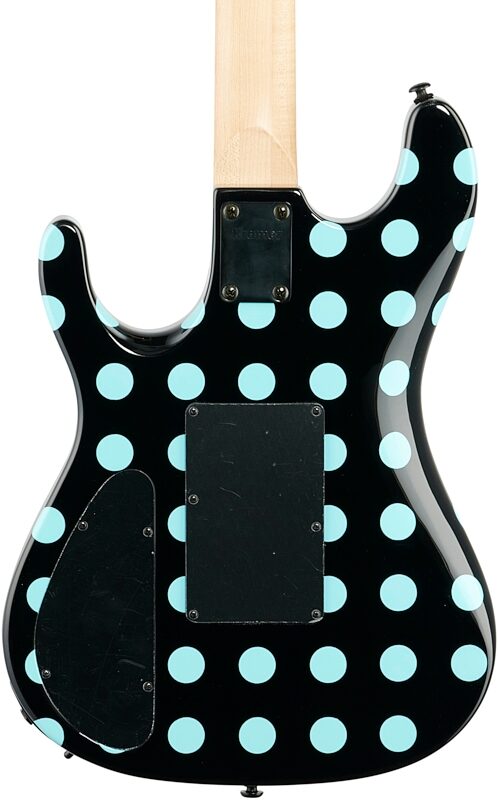 Kramer Nightswan Electric Guitar, Black with Blue Polka Dots, Custom Graphics, Body Straight Back
