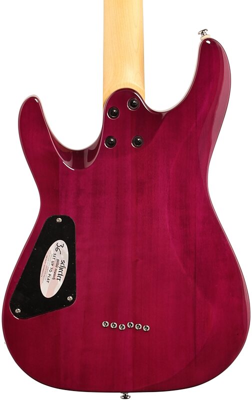 Schecter C-6 Plus Electric Guitar, Electric Magenta, Body Straight Back