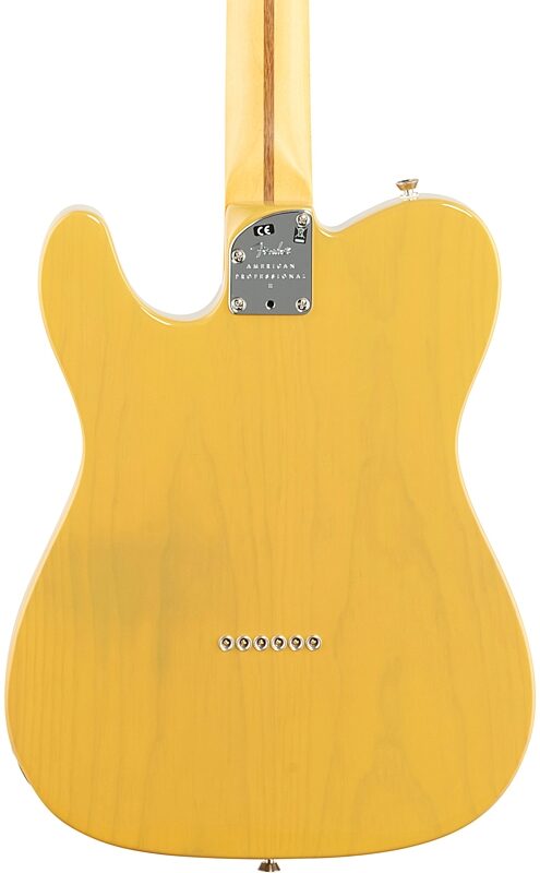Fender American Professional II Telecaster Electric Guitar, Maple Fingerboard (with Case), Butterscotch Blonde, Body Straight Back