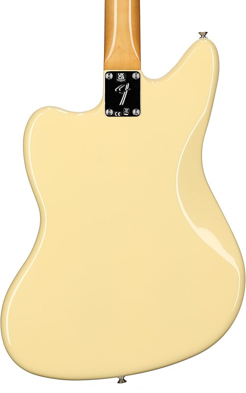 Fender Vintera II '70s Jaguar Electric Guitar, Maple Fingerboard (with Gig Bag), Vintage White, Body Straight Back