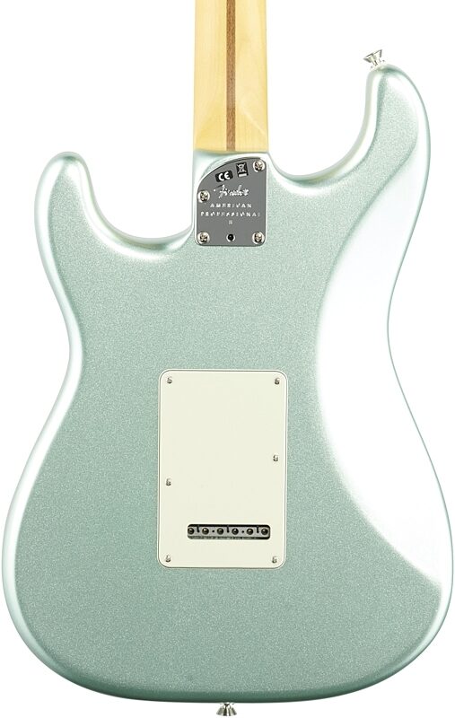 Fender American Pro II HSS Stratocaster Electric Guitar, Maple Fingerboard (with Case), Mystic Surf Green, Body Straight Back