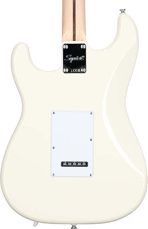 Squier Affinity Stratocaster Electric Guitar, with Maple Fingerboard, Olympic White, Body Straight Back