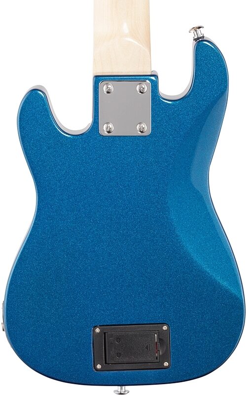 Vorson S-Style Guitarlele Travel Electric Guitar (with Gig Bag), Metallic Blue, Body Straight Back