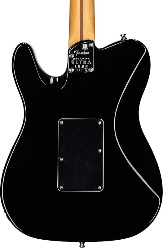 Fender American Ultra Luxe Telecaster FR HH Electric Guitar (with Case), Mystic Black, Body Straight Back