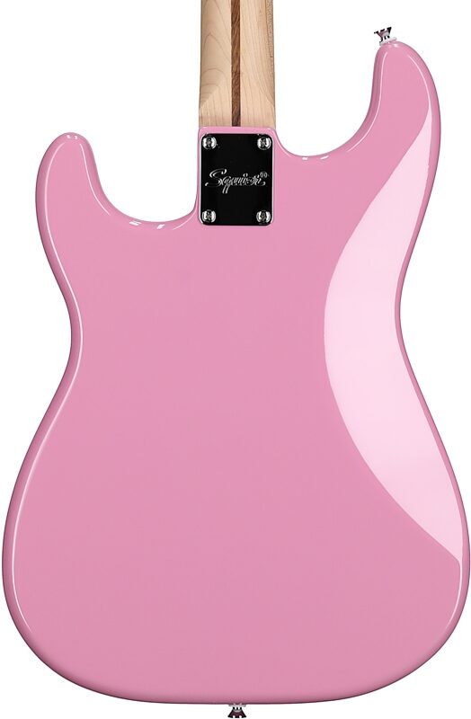 Squier Sonic Stratocaster Hard Tail Maple Neck Electric Guitar, Flash Pink, Body Straight Back