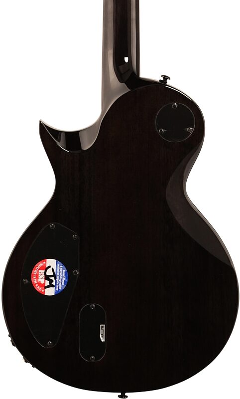 ESP LTD EC-1000 Piezo QM Electric Guitar, See Thru Black, Body Straight Back