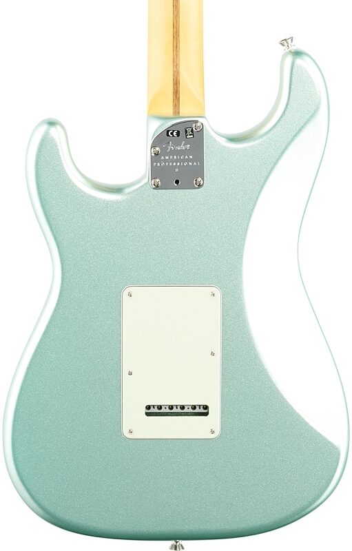 Fender American Pro II Stratocaster Electric Guitar, Maple Fingerboard (with Case), Surf Green, Body Straight Back