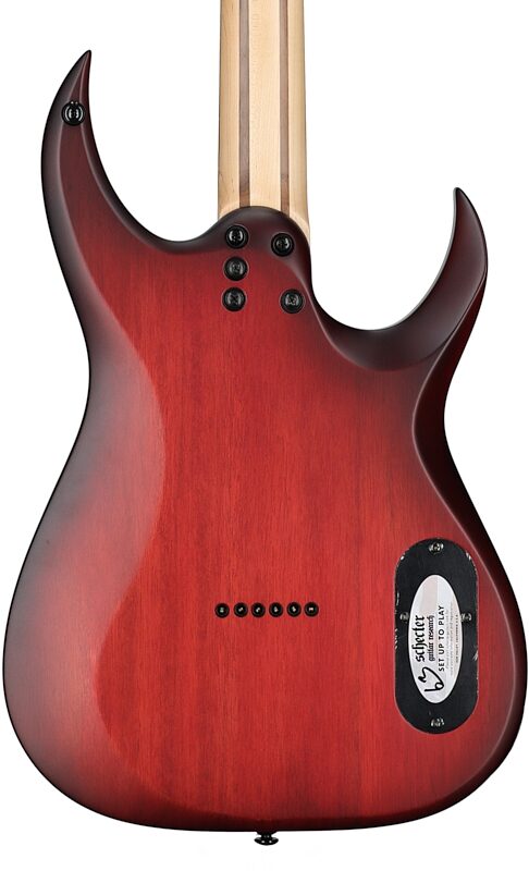 Schecter Sunset-6 Extreme Electric Guitar, Left-Handed, Scarlet Burst, Body Straight Back