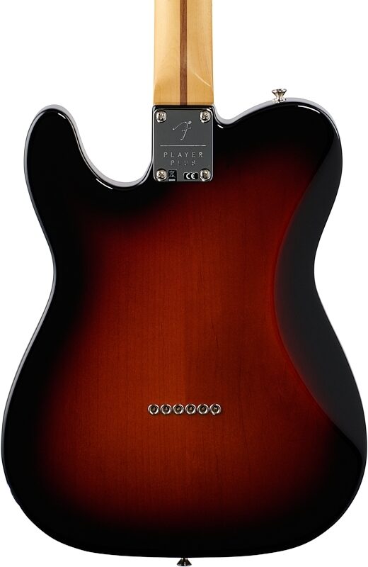 Fender Player Plus Telecaster Electric Guitar, Maple Fingerboard (with Gig Bag), 3-Color Sunburst, Body Straight Back