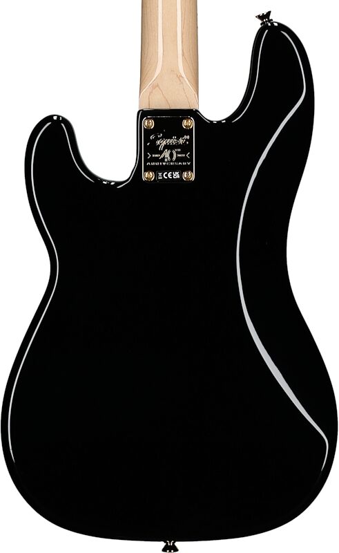 Squier 40th Anniversary Gold Edition Precision Electric Bass, Black, Body Straight Back