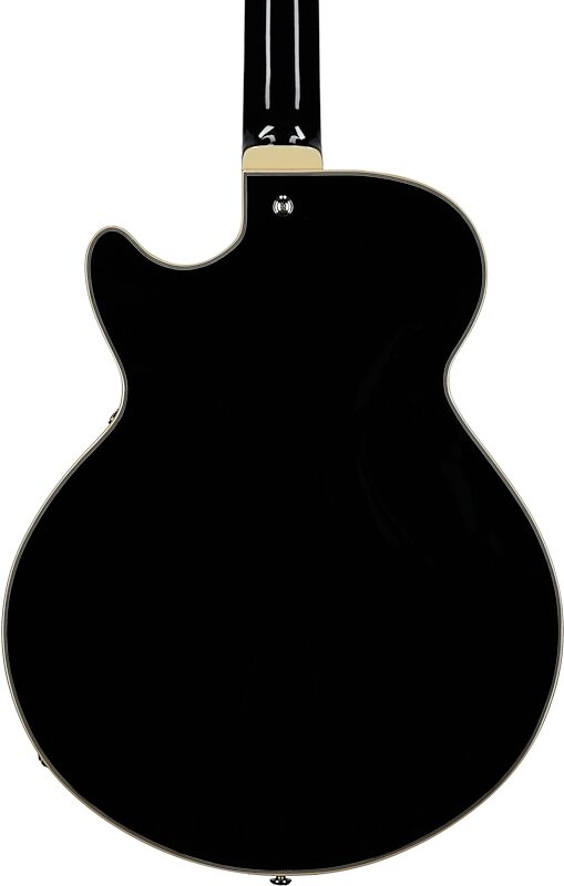 D'Angelico Premier SS Electric Guitar, Black, Body Straight Back
