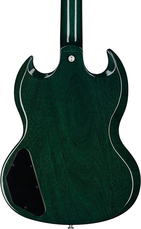Gibson SG Standard Custom Color Electric Guitar (with Soft Case), Transparent Teal, Body Straight Back