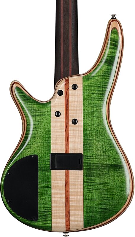 Ibanez SR4FMDX Premium Electric Bass (with Gig Bag), Emerald Green, Body Straight Back