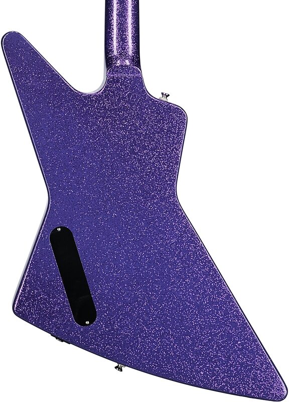 Epiphone Exclusive Explorer Electric Guitar, Purple Sparkle, Body Straight Back