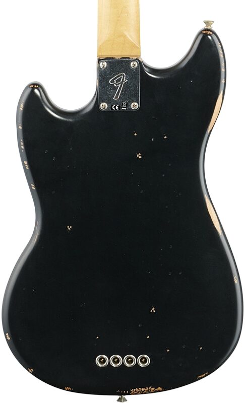 Fender JMJ Road Worn Mustang Electric Bass (with Gig Bag), Black, Body Straight Back