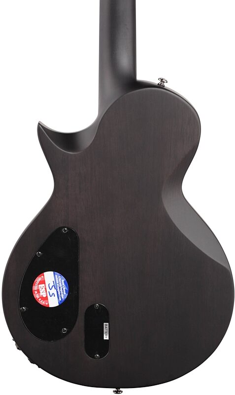 ESP LTD Ben Burnley BB600 Baritone Electric Guitar (with Case), Satin Black Sunburst, Body Straight Back