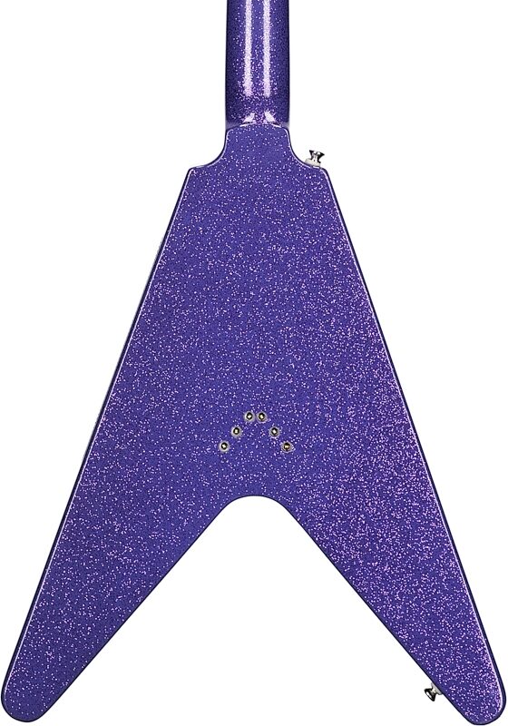 Epiphone Exclusive Flying V Electric Guitar, Purple Sparkle, Body Straight Back