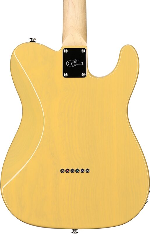 G&L Fullerton Deluxe ASAT Classic Electric Guitar, Left-Handed (with Gig Bag), Butterscotch, Body Straight Back