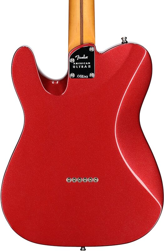 Fender American Ultra II Telecaster Electric Guitar, Maple Fingerboard (with Case), Sinister Red, Body Straight Back