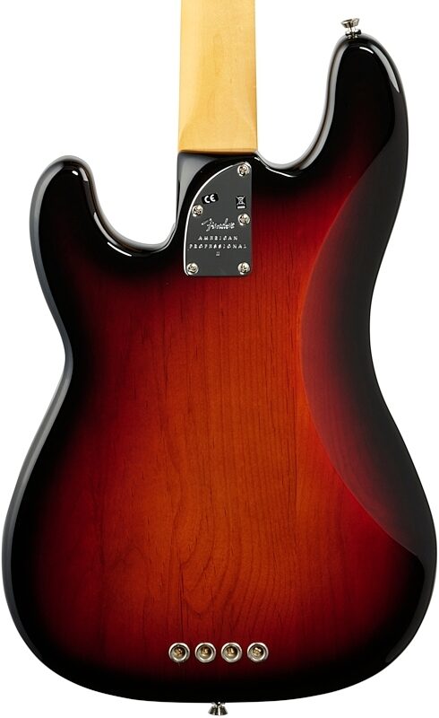 Fender American Pro II Precision Electric Bass, Rosewood Fingerboard (with Case), 3-Color Sunburst, Body Straight Back