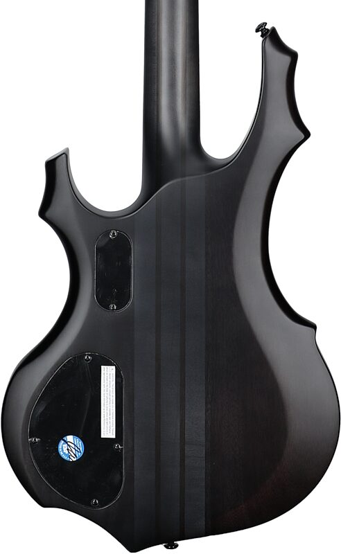 ESP LTD F-4E Electric Bass, Charcoal Burst Satin, Body Straight Back