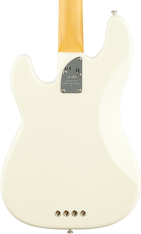 Fender American Pro II Precision Electric Bass, Rosewood Fingerboard (with Case), Olympic White, Body Straight Back