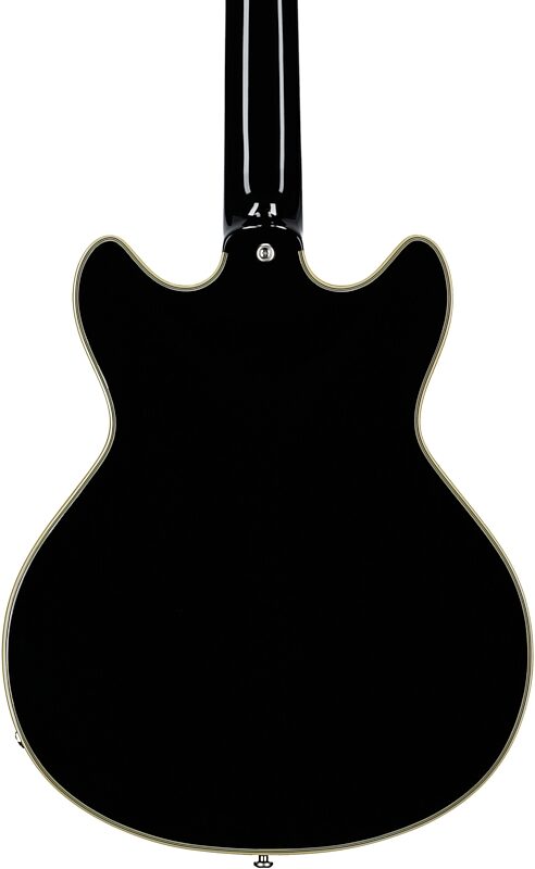 D'Angelico Excel Mini DC Tour Electric Guitar (with Gig Bag), Solid Black, Body Straight Back