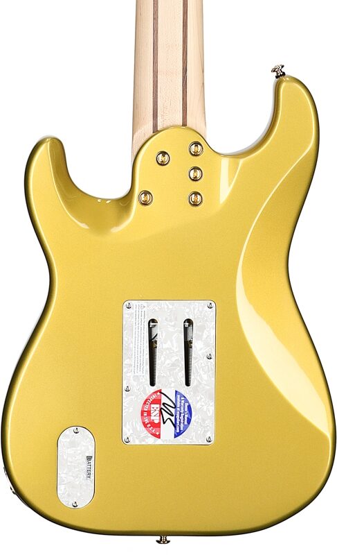 ESP LTD Javier Reyes JRV-8 Electric Guitar (with Case), Metallic Gold, Body Straight Back