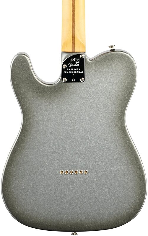 Fender American Pro II Telecaster Electric Guitar, Rosewood Fingerboard (with Case), Mercury, Body Straight Back