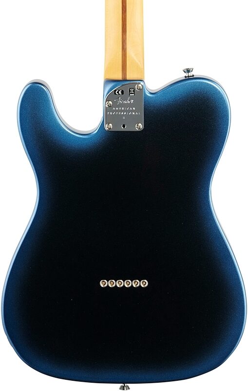 Fender American Pro II Telecaster Electric Guitar, Rosewood Fingerboard (with Case), Dark Night, Body Straight Back