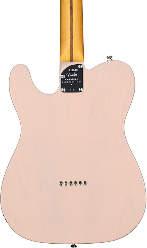 Fender Limited Edition American Pro II Telecaster Thinline Electric Guitar (with Case), Transparent Shell Pink, Body Straight Back