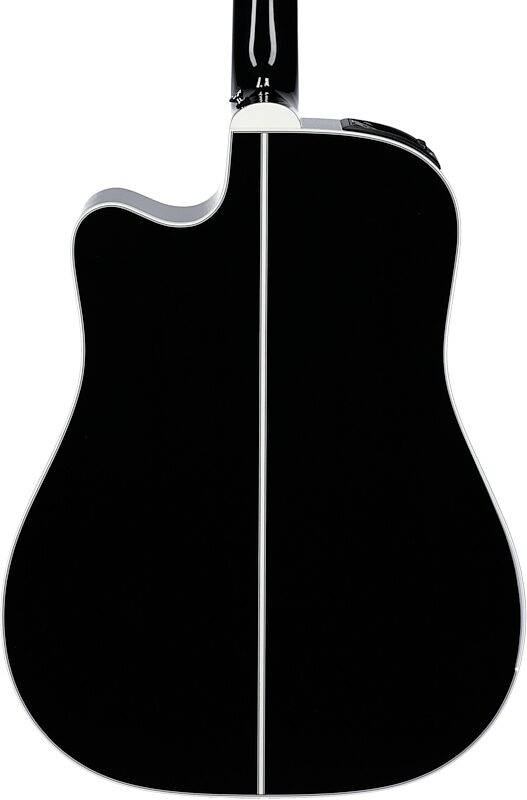 Takamine EF341SC Acoustic-Electric Guitar (with Case), Gloss Black, Body Straight Back