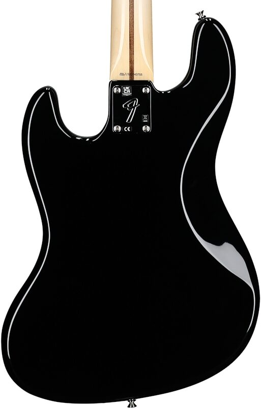 Fender USA Geddy Lee Jazz Electric Bass, Maple Fingerboard (with Case), Black, Body Straight Back
