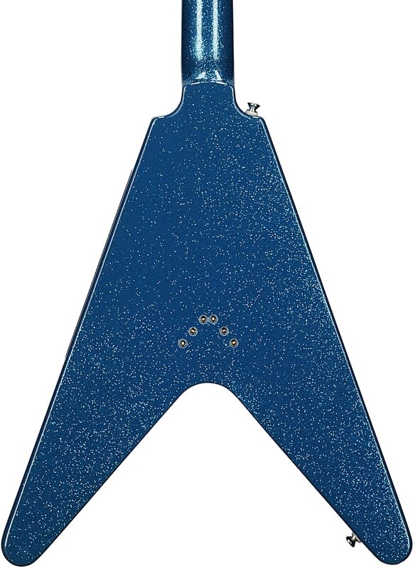 Epiphone Exclusive Flying V Electric Guitar, Blue Sparkle , Body Straight Back