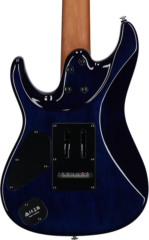 Ibanez AZ427P2QM Premium Electric Guitar (with Gig Bag), Twilight Blue Burst, Body Straight Back