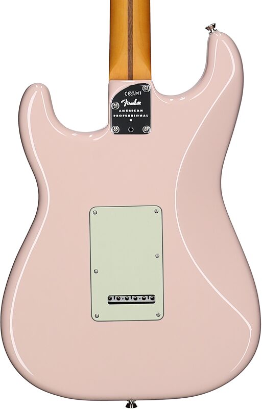 Fender Limited Edition American Pro II Stratocaster Electric Guitar, Rosewood Fingerboard (with Case), Shell Pink, Body Straight Back