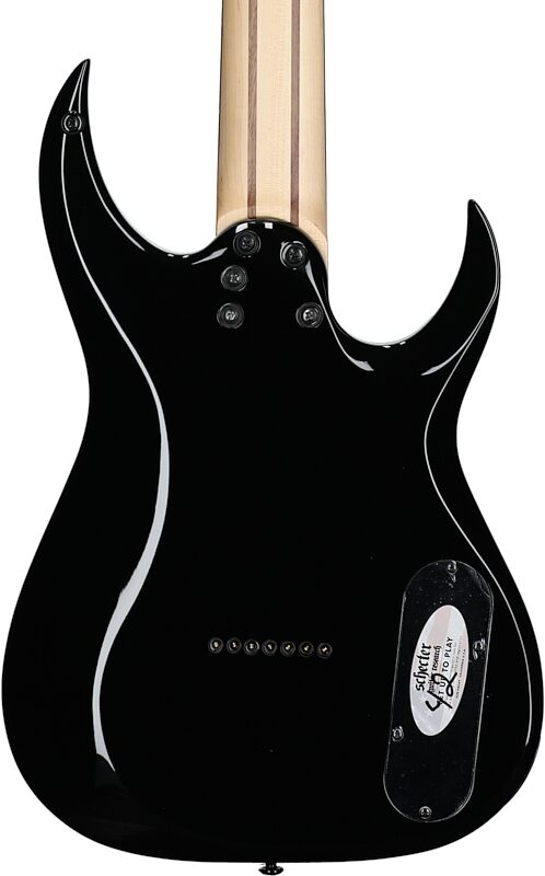 Schecter Sunset-7 Triad Electric Guitar, Left-Handed (7-String), Gloss Black, Body Straight Back