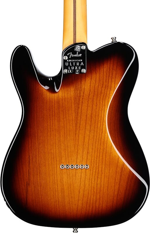 Fender American Ultra Luxe Telecaster Electric Guitar (with Case), 2-Color Sunburst, Body Straight Back