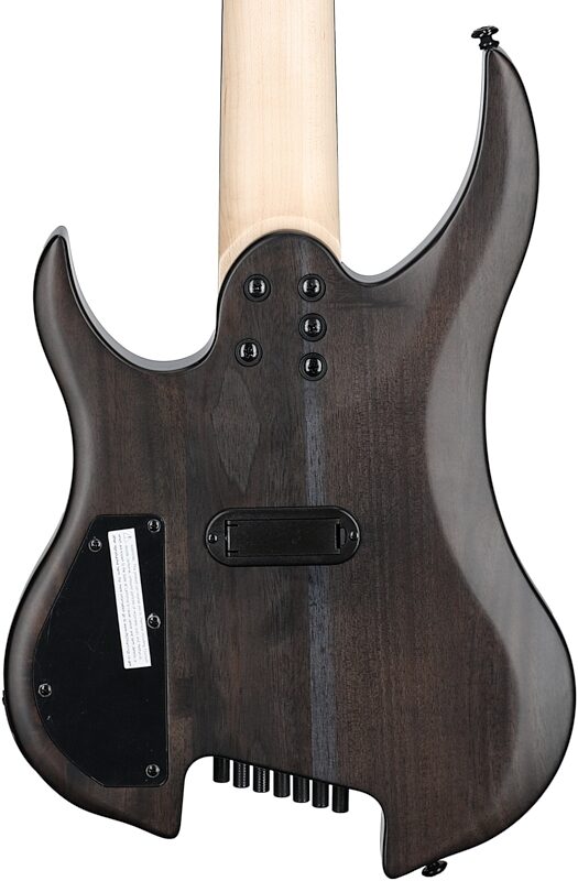 Legator Ghost 7 Super Shred Electric Guitar, Black Flame, Body Straight Back
