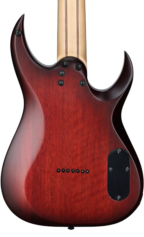 Schecter Sunset-7 Extreme Electric Guitar, Left-Handed, Scarlet Burst, Body Straight Back